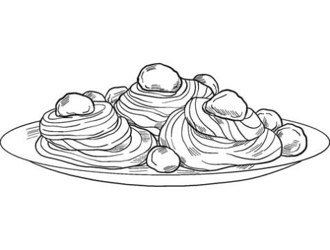 Dibujo de Pasta de Espagueti en Italiano para Colorear