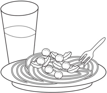 Dibujo de Un Disco de Pasta para Colorear