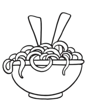 Dibujo de Un Plato de Pasta para Colorear