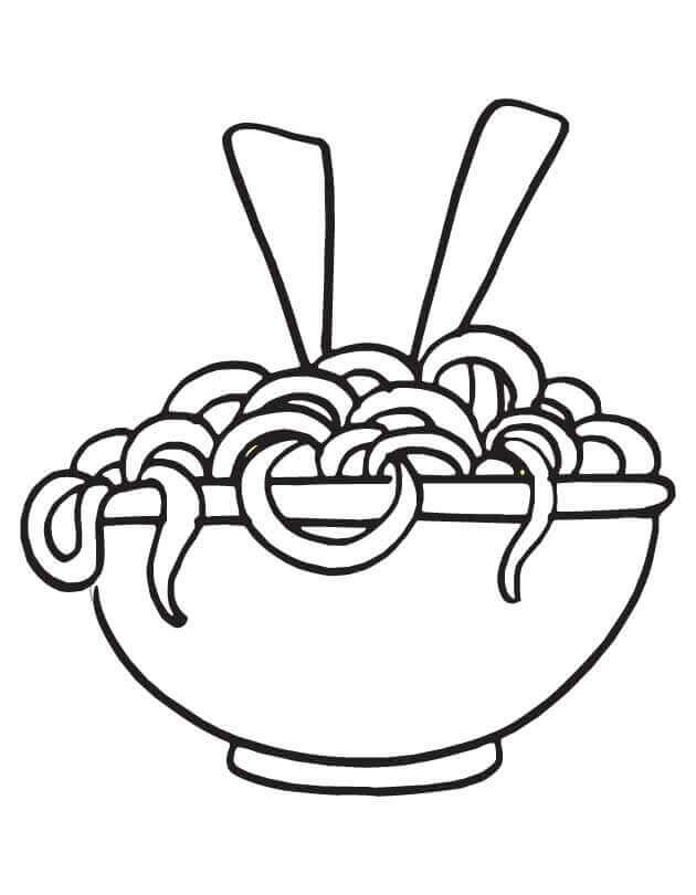 Dibujo de Un Plato de Pasta para Colorear