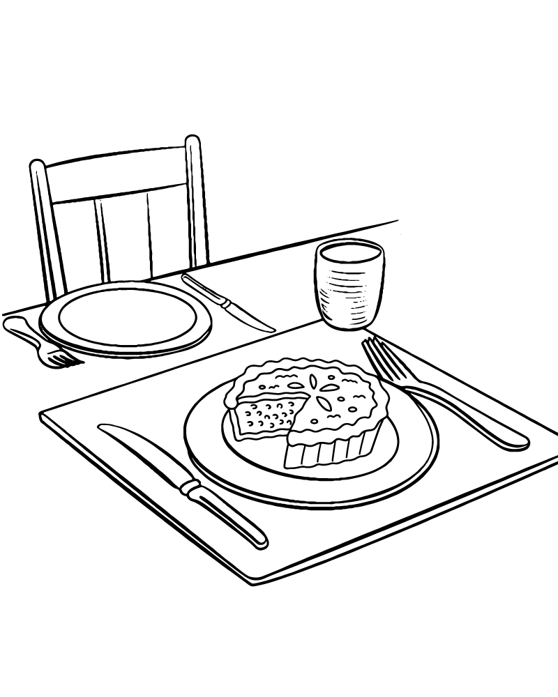 Dibujo de Free Pumpkin Pie Coloring Printable para Colorear