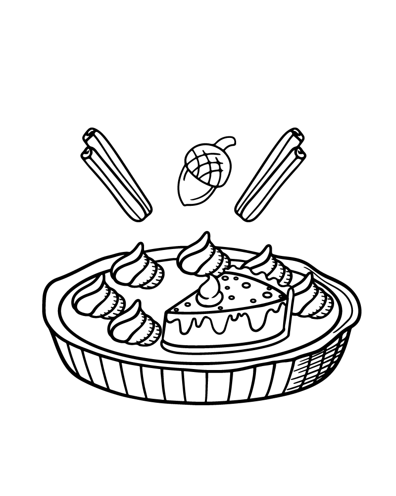 Dibujo de Pumpkin Pie Printable 1 para Colorear