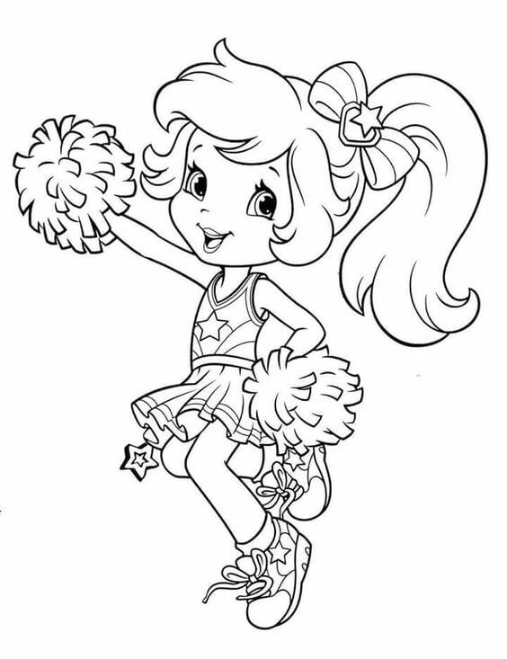 Dibujo de Baile de Tarta de Fresa para Colorear