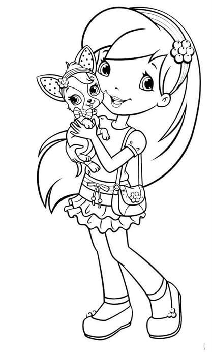 Dibujo de Tarta de Frambuesa con Scouty para Colorear