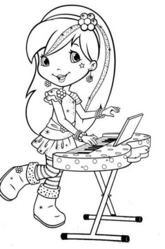Dibujo de Teclado para Tocar Raspberry Torte para Colorear