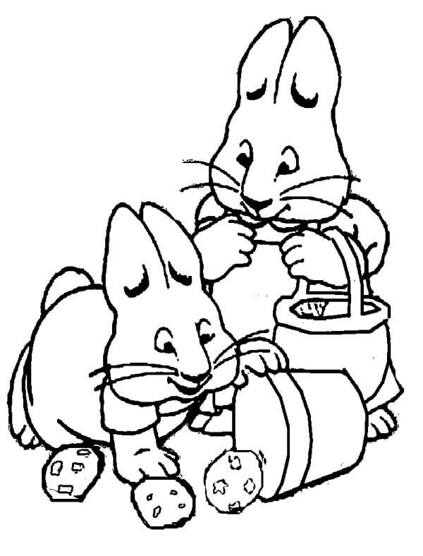 Dibujo de Conejito con Patatas para Colorear