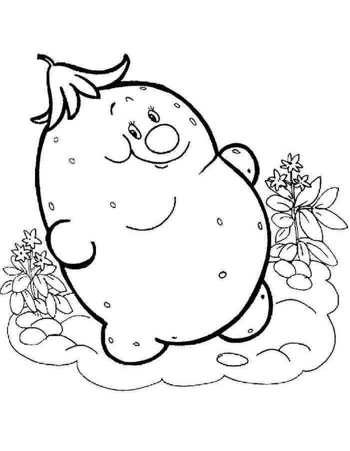 Dibujo de Papa Gorda Sonriendo para Colorear