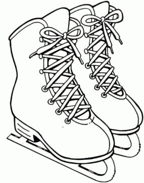 Dibujo de Zapatos Patinaje Sobre Hielo para Colorear