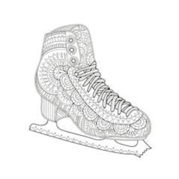 Dibujo de Zapatos Patinaje Sobre Hielo Mandala para Colorear