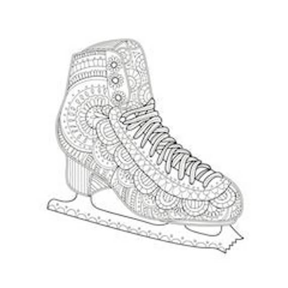 Dibujo de Zapatos Patinaje Sobre Hielo Mandala para Colorear