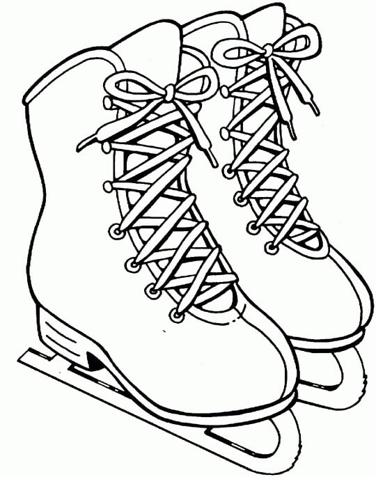 Dibujo de Zapatos Patinaje Sobre Hielo para Colorear