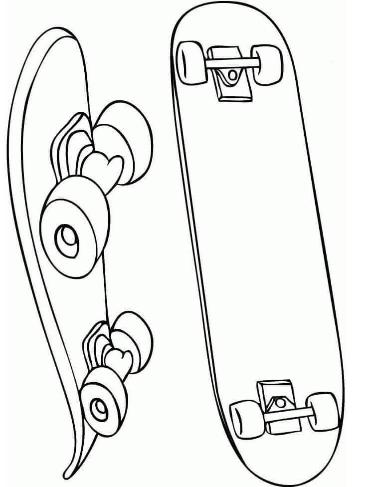 Dibujo de Dos Patinetas para Colorear