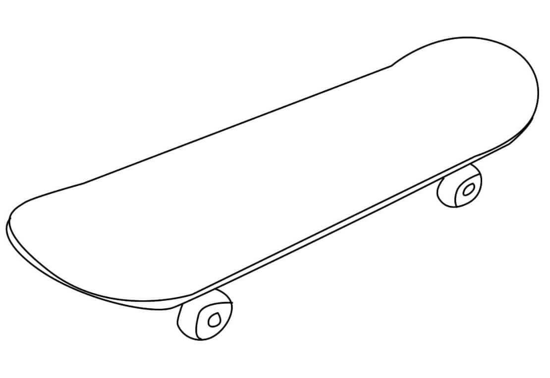 Dibujo de Monopatin Simple para Colorear