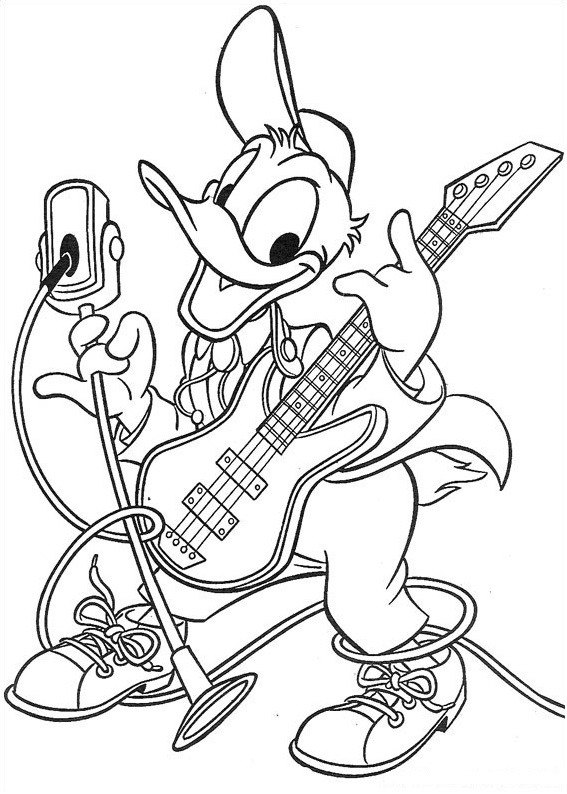 Dibujo de Donald Cantando para Colorear