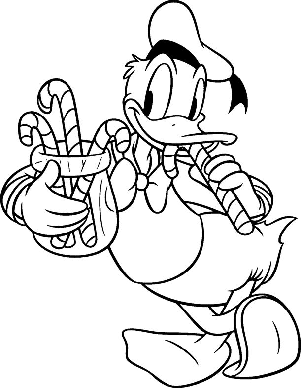 Dibujo de Donald Comiendo Dulces para Colorear