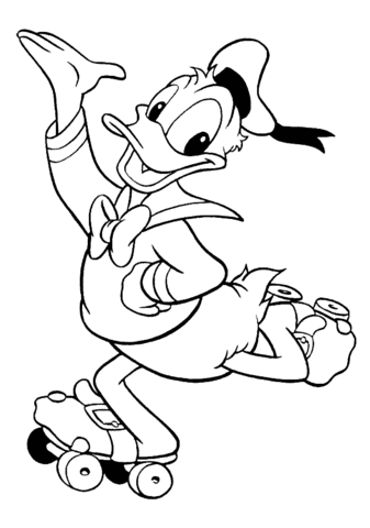 Dibujo de Donald Patinaje para Colorear