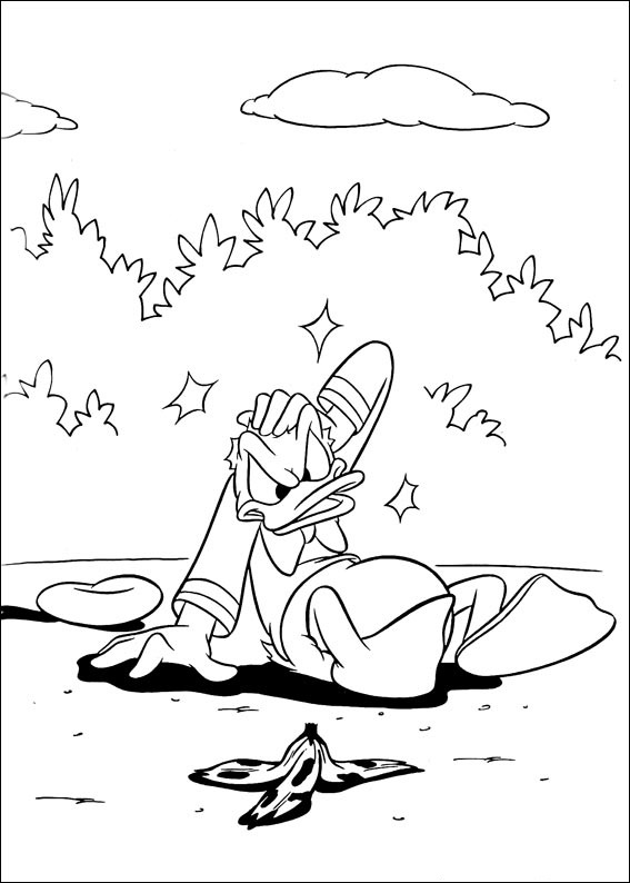 Dibujo de Pato Donald Enojado para Colorear