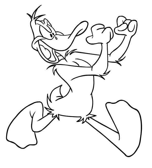 Dibujo de Lucha de Pato Lucas para Colorear