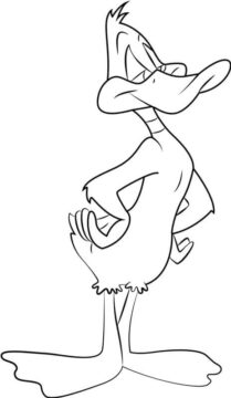 Dibujo de Pato Lucas Simple para Colorear
