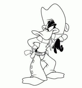 Dibujo de Pato Lucas Vaquero para Colorear
