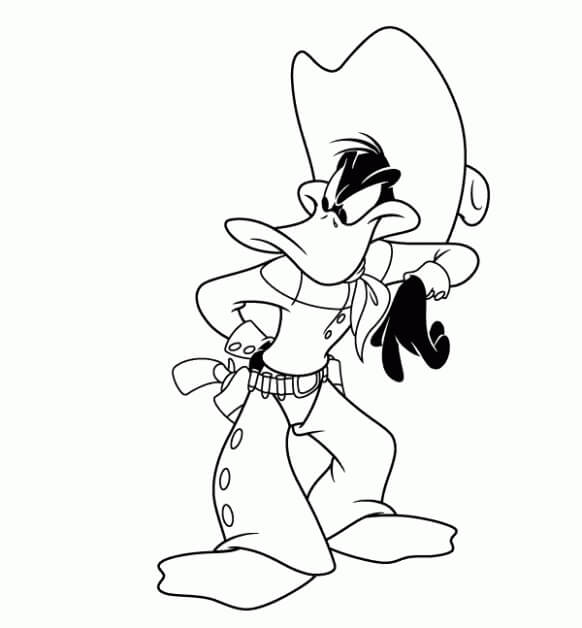 Dibujo de Pato Lucas Vaquero para Colorear