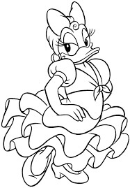 Dibujo de Dama Daisy Duck Caminando para Colorear