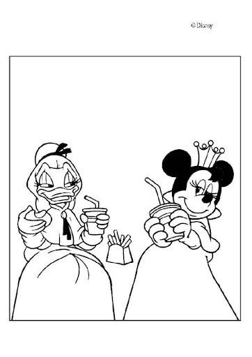 Dibujo de Dama Daisy Duck y Minnie Mouse para Colorear