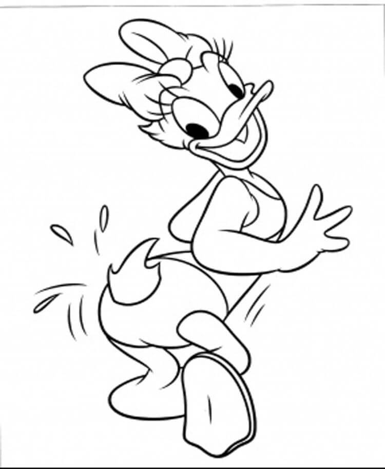 Dibujo de Pato Margarita Divertido para Colorear