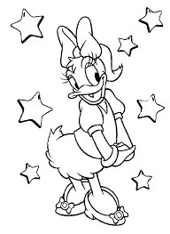 Dibujo de Pato Margarita con Estrella para Colorear