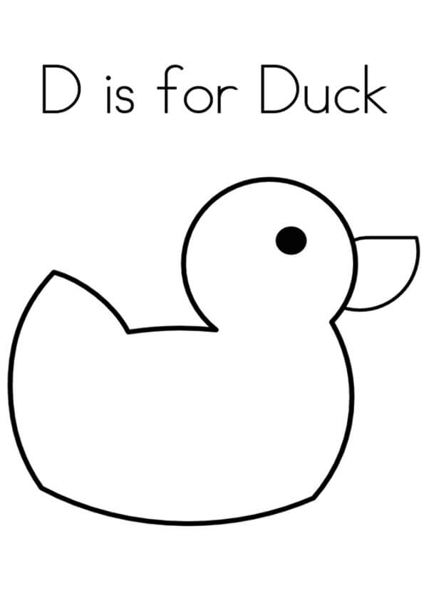 Dibujo de D Es para Pato para Colorear