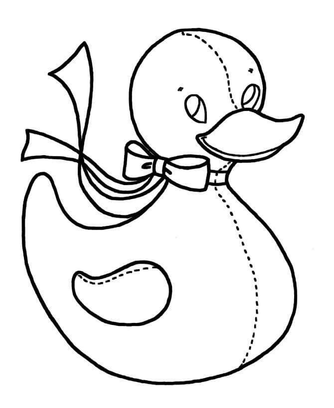 Dibujo de Lindo Pato de Juguete para Colorear