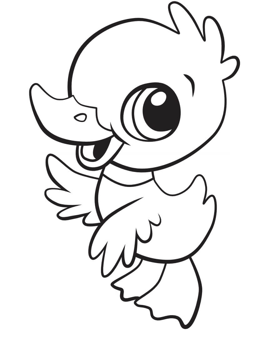 Dibujo de Pato Lindo del bebé para Colorear