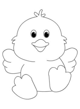 Dibujo de Pato Lindo para niños de 1 año para Colorear