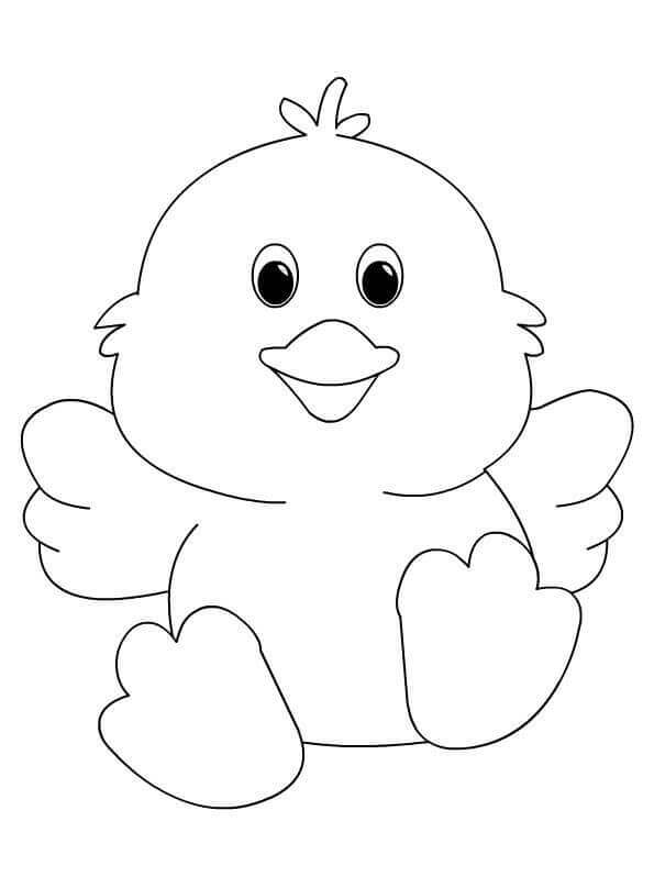 Dibujo de Pato Lindo para niños de 1 año para Colorear