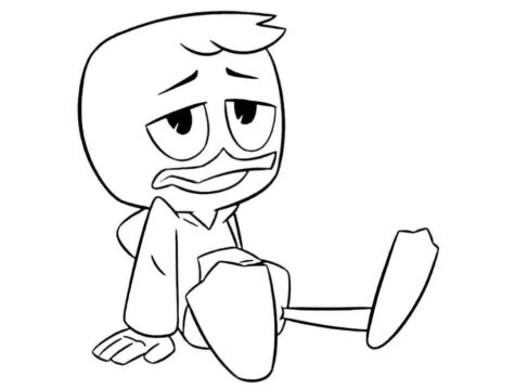 Dibujo de Pato Louie Cansado de Ducktales para Colorear