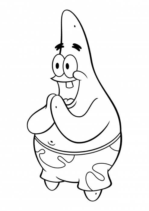 Dibujo de Alegre Patrick Estrella para Colorear