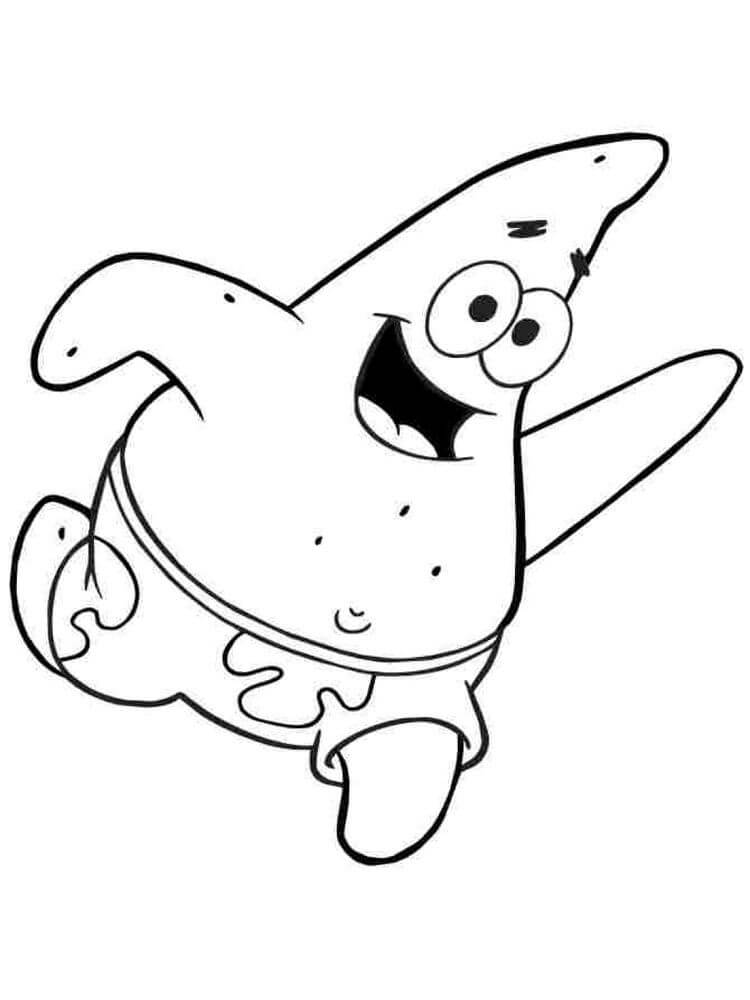 Dibujo de Patrick Star Corriendo para Colorear