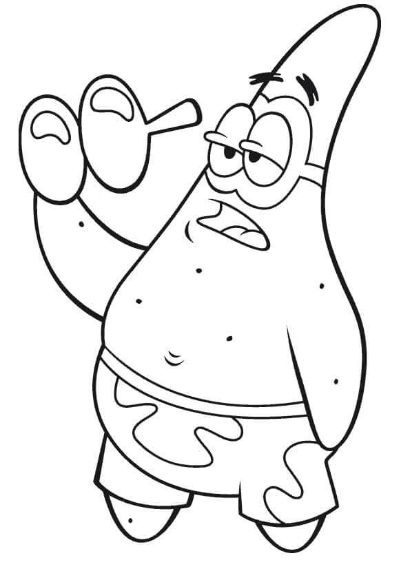 Dibujo de Patrick Star Divertido para Colorear