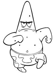 Dibujo de Patrick Star Enojado Corriendo para Colorear