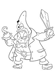 Dibujo de Patrick Star Montando un Coche de Carreras para Colorear