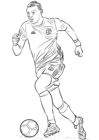 Dibujo de Paul Pogba Corriendo para Colorear