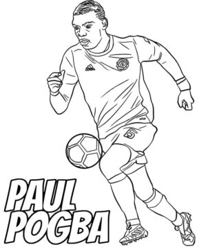 Dibujo de Paul Pogba Hace Rebotar la Pelota para Colorear