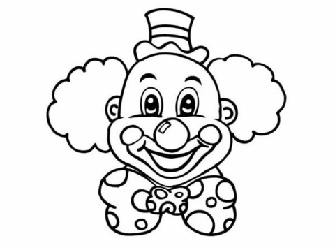 Dibujo de Payaso Cabeza para Colorear