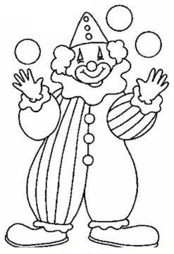 Dibujo de Payaso de Circo para Colorear