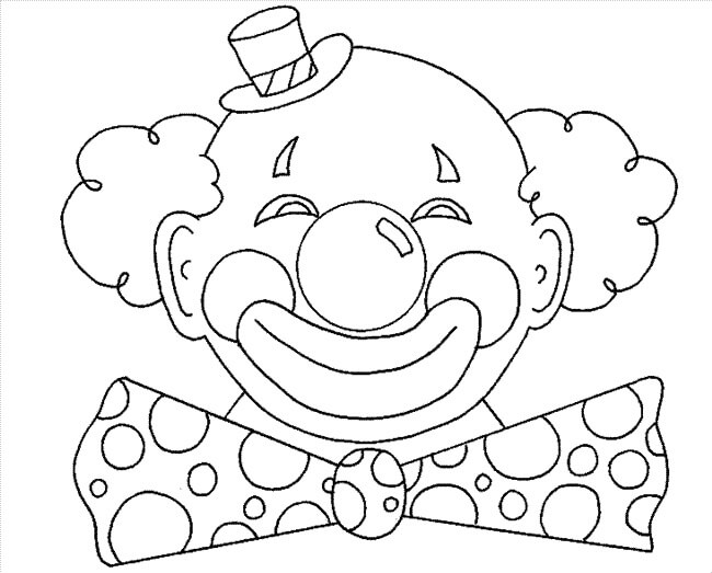 Dibujo de Payaso de Circo Sonriendo para Colorear