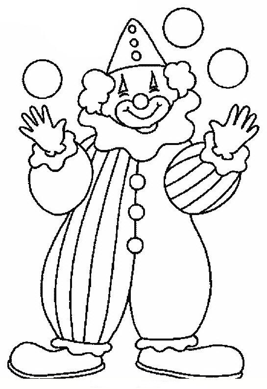 Dibujo de Payaso de Circo para Colorear