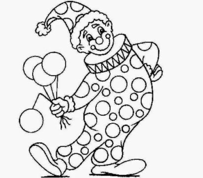 Dibujo de Payaso Masculino Lindo para Colorear