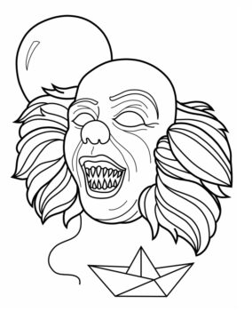Dibujo de Payaso Espeluznante Pennywise para Colorear
