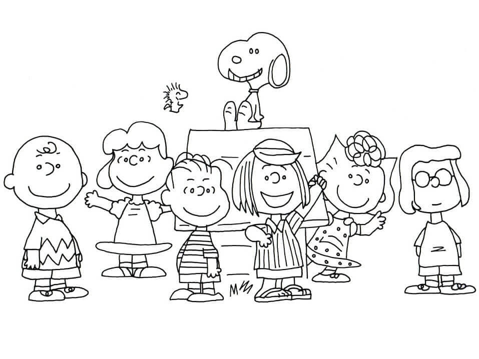 Dibujo de Cacahuetes Personajes Divertidos para Colorear