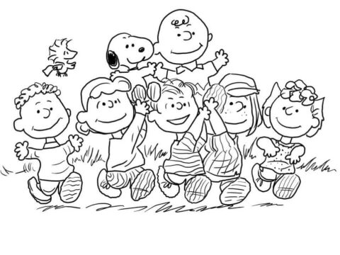 Dibujo de Pandilla de Cacahuetes para Colorear